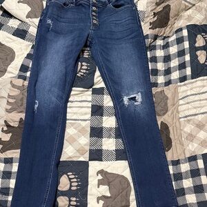 KanCan Dark Blue Distressed Skinny Jeans